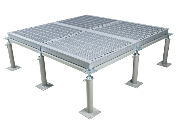 Piso elevado perforado con trozo de aluminio con tratamiento de superficie epoxi